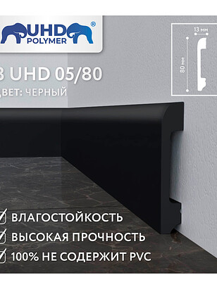 Плинтус SOLID_8UHD_05/80_полистирол ЧЕРНЫЙ-2.4м 238x286 в Материке - Вариант 2