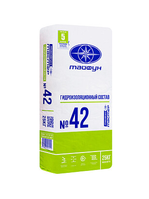 Смесь Тайфун Мастер № 42 гидроизоляционная, 25кг 238x286 в Материке