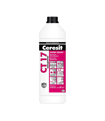 Грунтовка CERESIT CT 17 Super Grunt концентрат бесцветный, 2л 438x503 в Материке