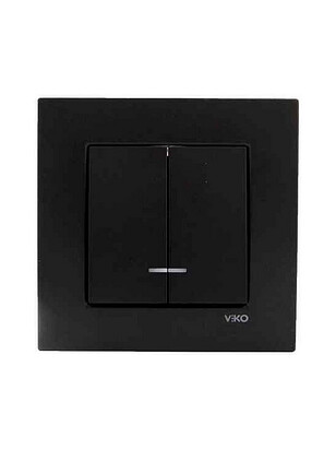 Выключатель Viko NOVELLA 92105550 2кл. подсв. черный 238x286 в Материке