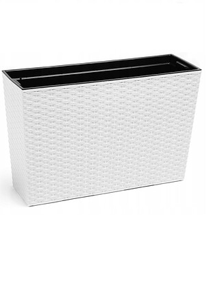 Кашпо WERBENA RATTAN с вкладышем (56x19x36см) пластик белый LA629-05 238x286 в Материке