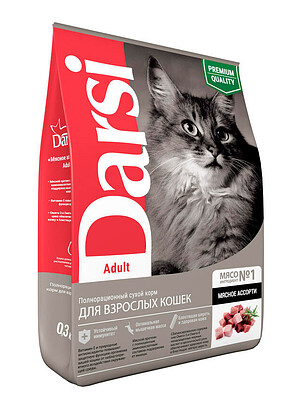 Корм для кошек Darsi Adult Мясное ассорти (0,3кг) 238x286 в Материке