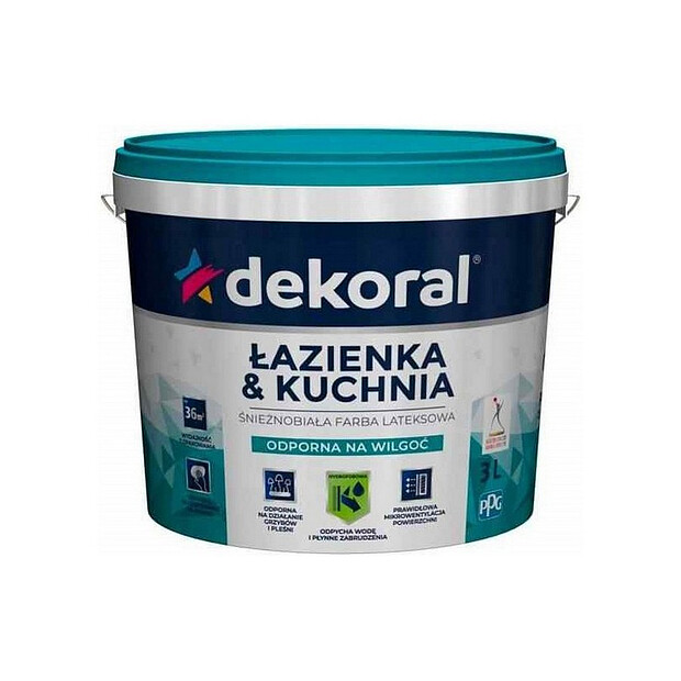 Краска Dekoral MALEINAK PLUS для кухонь и ванн 3л