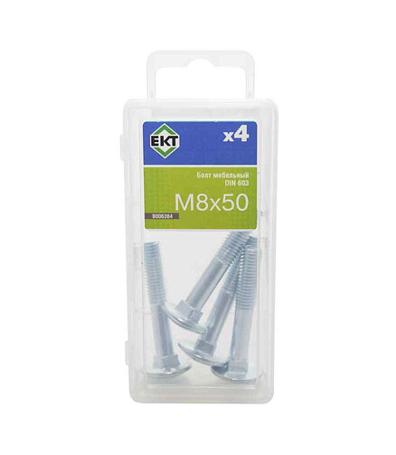 Болт мебельный 8х50 цинк, прочн.4.8 DIN 603 (уп=4шт) B006384_BOX 438x503 в Материке