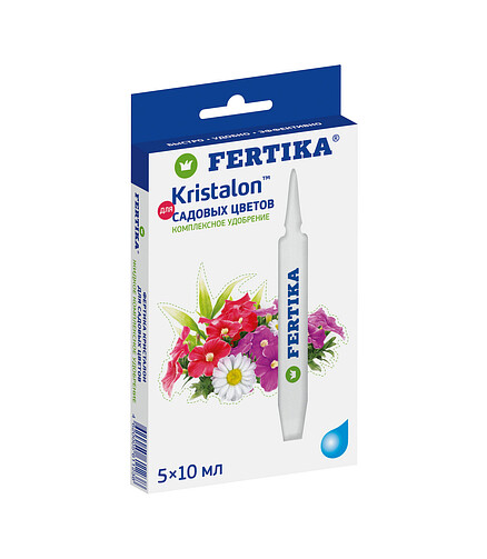 Удобрение FERTIKA Кристалон для садовых цветов жидкий, минеральное (5*10мл) 438x503 в Материке