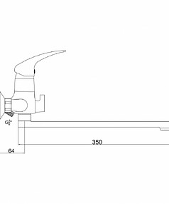 Смеситель BASIC 7211257C-35F (для ванны, длинный излив) с душ.комплектом