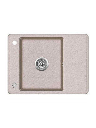 Мойка BELLA SQB102-110AW 670x500мм гранит-бежевый с вып.полуавтомат 238x286 в Материке