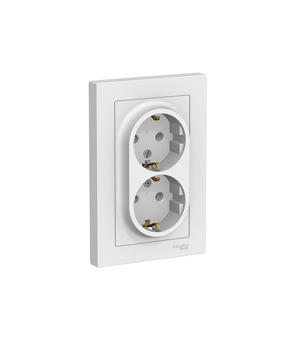 Розетка SE ATLAS Design ATN000124 2мест. с/з белый 586x674 Розетка SE ATLAS Design ATN000124 2мест. с/з белый 586x674 в Материке