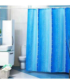 Штора для ванной комнаты RAIN ГОЛУБАЯ 180х200см (100% полиэстр)
