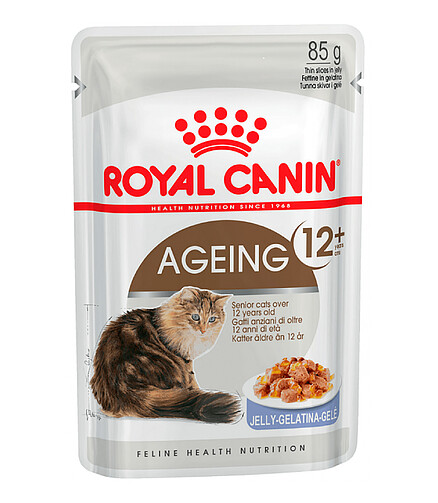 Корм для кошек Royal Canin Ageing+12 кусочки в желе (85г) 438x503 в Материке