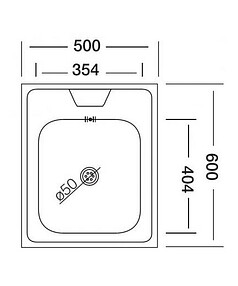 Мойка накладная ЕС 208 D 500х600мм нерж.декор 0,6мм (без сифона)