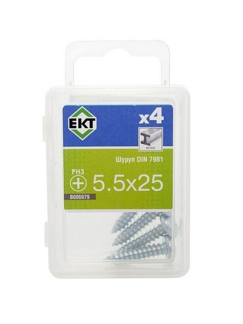 Шуруп DIN7981 с полукругл.головкой цинк 5,5х25 шлиц PH (уп=4шт)_BOX 495x660 Шуруп DIN7981 с полукругл.головкой цинк 5,5х25 шлиц PH (уп=4шт)_BOX 495x660 в Материке