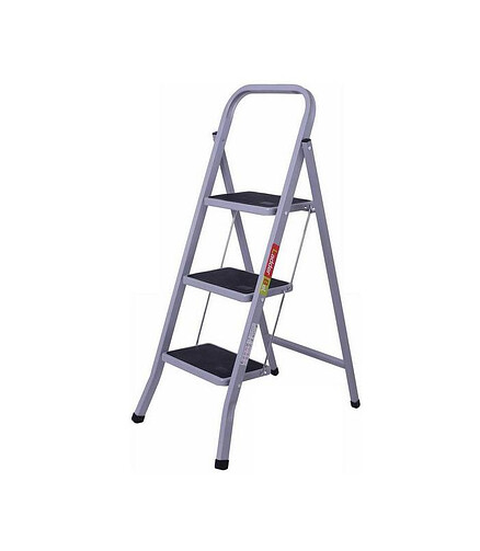 Лестница-стремянка LadderBel стальн. 3-ступ. с прорезин.ступенями 438x503 в Материке