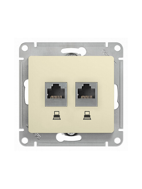 Розетка комп. SE GLOSSA GSL000285KK 2мест. беж. 495x660 Розетка комп. SE GLOSSA GSL000285KK 2мест. беж. 495x660 в Материке