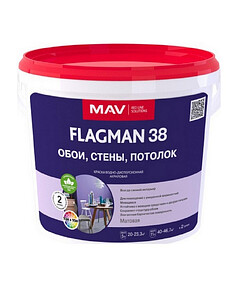 Краска МАВ FLAGMAN 38 TR матовая, 6,5кг 238x286 в Материке