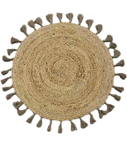 Ковер из джута BOHO 49034/2 с кисточками 100*100 438x503 в Материке