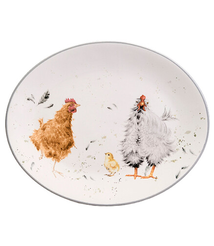 Блюдо керам. Lefard Funny hens 358-2296 овальное 31,5х25,5х3см 438x503 в Материке