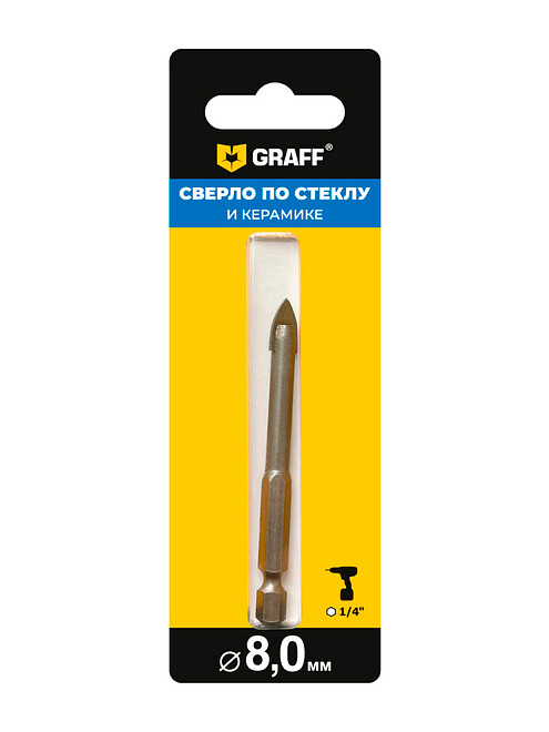 Сверло по стеклу и керамике GRAFF 8х85мм 495x660 Сверло по стеклу и керамике GRAFF 8х85мм 495x660 в Материке