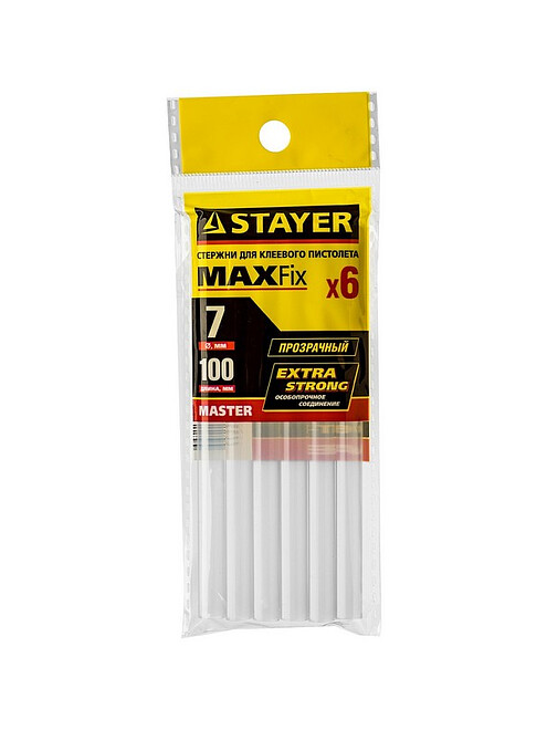 Стержни клеевые STAYER 2-06817-T-S06 7х100мм бесцв. 6шт/уп. 495x660 Стержни клеевые STAYER 2-06817-T-S06 7х100мм бесцв. 6шт/уп. 495x660 в Материке
