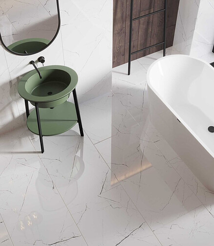 Керамогранит Onlygres MARBLE 101 60х120 см 1,44 м2 цвет white glossy 438x503 в Материке