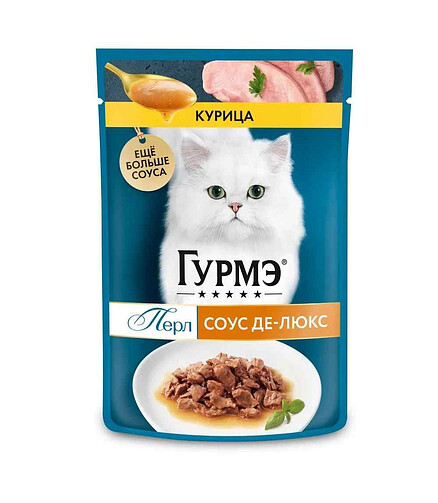 Корм для кошек Gourmet Perle курица, соус (75г) 438x503 в Материке
