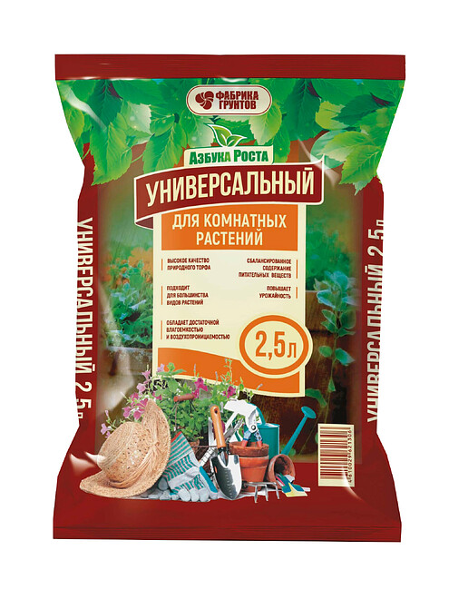 Грунт для комнатных растений универсальный Азбука Роста (2,5л) 495x660 Грунт для комнатных растений универсальный Азбука Роста (2,5л) 495x660 в Материке