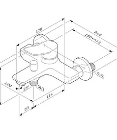 Смеситель X-JOY F85A10033 (для ванны, короткий излив) без душ.комплекта белый