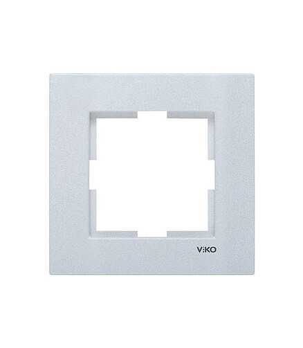 Рамка Viko NOVELLA 92190601 1мест. серебро 438x503 в Материке