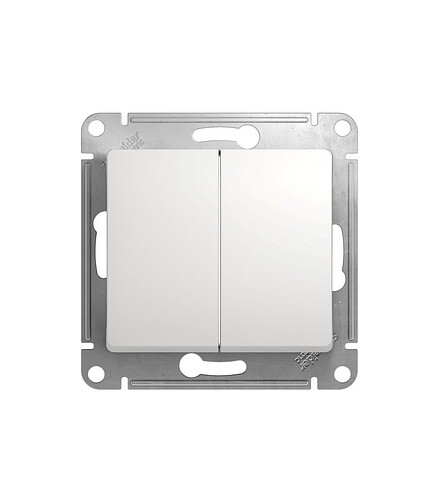 Выключатель прох. SE GLOSSA GSL000165 2кл. белый 438x503 в Материке