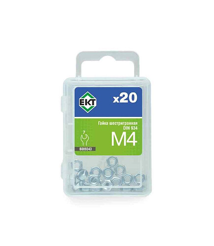 Гайка М4, цинк, прочн. 6 DIN 934 (уп=20шт) ЕКТ 438x503 в Материке