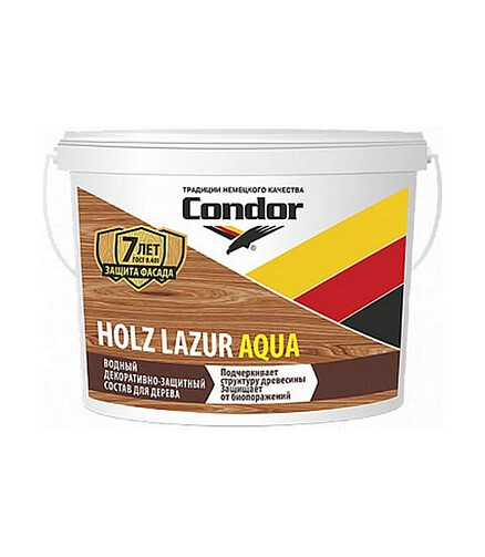 Состав Condor Holz Lazur Aqua натуральный, 0,9кг 438x503 в Материке