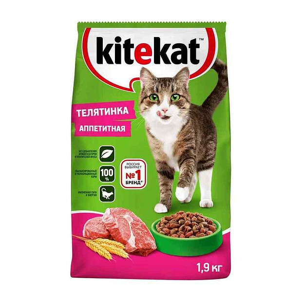 Корм для кошек KITEKAT Аппетит Телятинка (1,9кг)