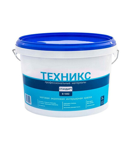 Краска ТЕХНИКС стандарт белая, 3кг 438x503 в Материке