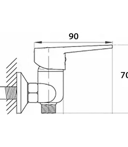 Смеситель W20215 (для душа), ЦИНК 438x503 в Материке - Вариант 2