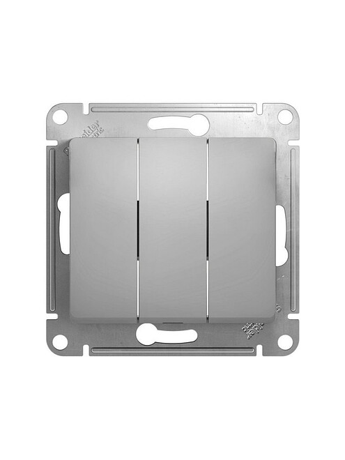 Выключатель SE GLOSSA GSL000331 3кл. алюмин. 495x660 Выключатель SE GLOSSA GSL000331 3кл. алюмин. 495x660 в Материке