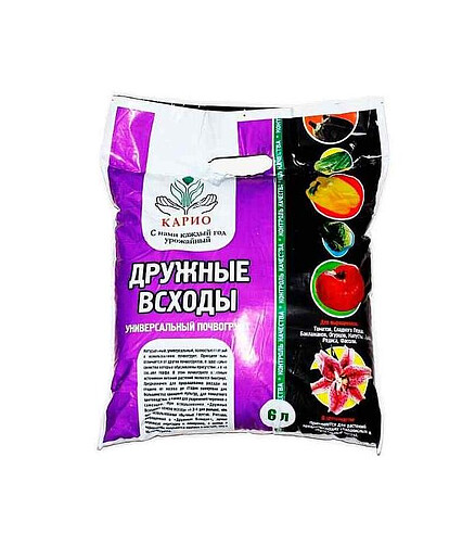 Грунт КАРИО Дружные Всходы-ЭМ (6л) 438x503 в Материке