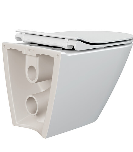 Унитаз 64822 CITY SMART CLEAN ON подвесной с сиденьем DPL SLIM EO 438x503 в Материке - Вариант 4