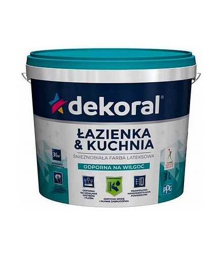 Краска Dekoral MALEINAK PLUS для кухонь и ванн, 3л 438x503 в Материке