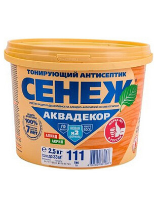 Антисептик Сенеж АКВАДЕКОР 111 тик, 2,5кг 238x286 в Материке