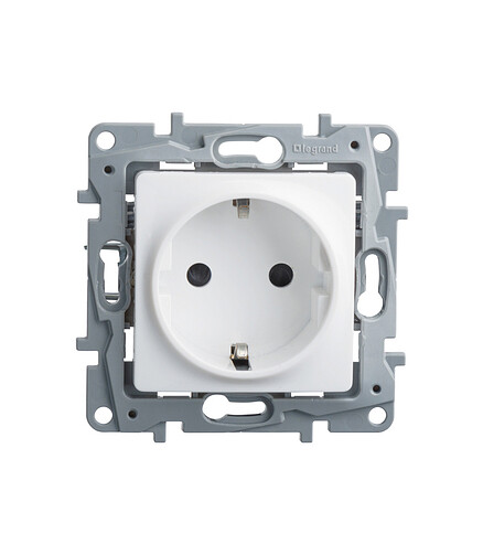 Розетка Legrand ETIKA 672221 1мест. с/з белый 438x503 в Материке