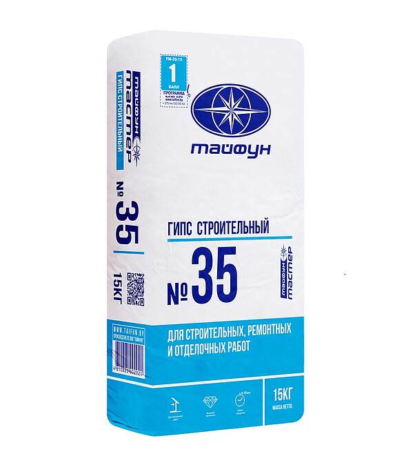 Гипс Тайфун Мастер № 35, 15кг 586x674 Гипс Тайфун Мастер № 35, 15кг 586x674 в Материке