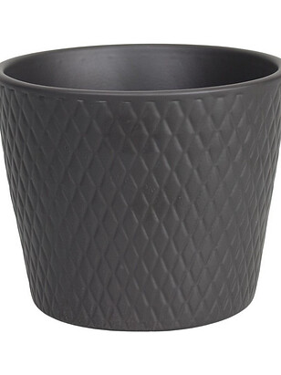 Кашпо HARLEKIN 490 (15x13см) керамика антрацит мат 49015/017 238x286 в Материке