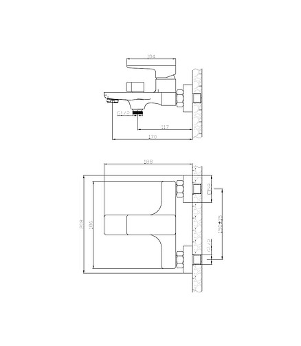 Смеситель BERLIN BR 54 (для ванны, короткий излив) без душ.комплекта 438x503 в Материке - Вариант 2