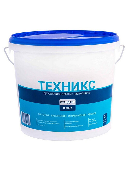 Краска ТЕХНИКС стандарт белая, 7кг 495x660 Краска ТЕХНИКС стандарт белая, 7кг 495x660 в Материке