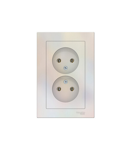 Розетка SE ATLAS Design ATN000420 2мест. жемчуг 438x503 в Материке