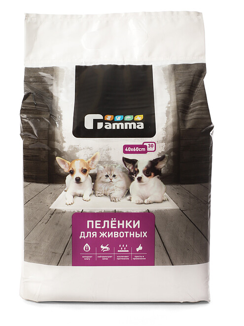Пеленки для животных, 400*600мм (уп=30шт) 495x660 Пеленки для животных, 400*600мм (уп=30шт) 495x660 в Материке