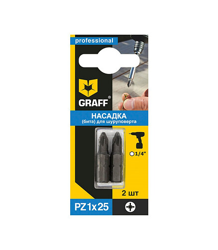 Бита GRAFF PZ1 25мм 2шт/уп. 438x503 в Материке