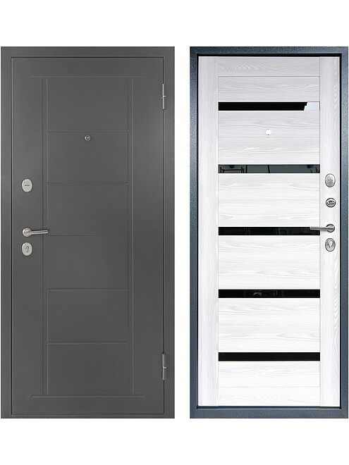 Дверь металлическая ТИТАН (Ривьера Айс Графит)_5С/2050х860мм/R 495x660 Дверь металлическая ТИТАН (Ривьера Айс Графит)_5С/2050х860мм/R 495x660 в Материке