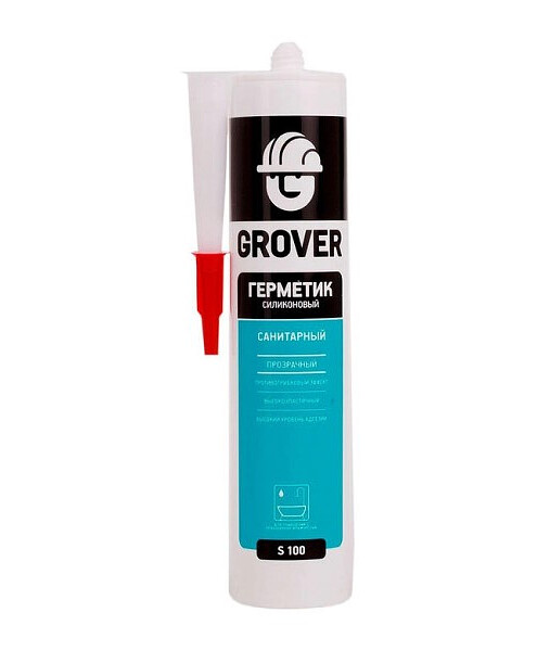 Герметик Grover S100 силиконовый санитарный прозрачный, 300мл 495x660 Герметик Grover S100 силиконовый санитарный прозрачный, 300мл 495x660 в Материке