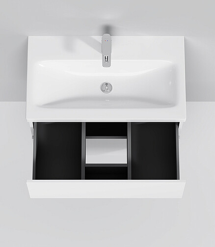 Тумба GEM M90FHX07522WG 75см подвесная push-to-open белый-глянец 438x503 в Материке - Вариант 4